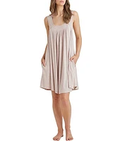 Papinelle Soft Pleat Front Scoop Neck Sleeveless Modal Nightgown