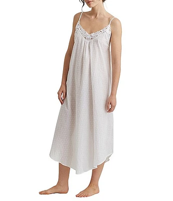 Papinelle Woven Swiss Dot Sleeveless Nightgown