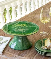 Park Hill Green Glazed Ceramic Cake Stand