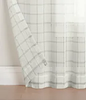 Perfect Pair Hemstitch Plaid Sheer Drapery Panel