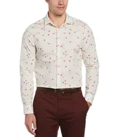 Perry Ellis Big & Tall Engineered Print Stretch Long-Sleeve Woven Shirt