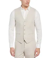 Perry Ellis Linen Herringbone Suit Separates Vest