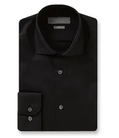 Perry Ellis Premium Slim-Fit Spread-Collar Solid Twill Dress Shirt