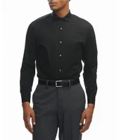 Perry Ellis Premium Slim-Fit Spread-Collar Solid Twill Dress Shirt