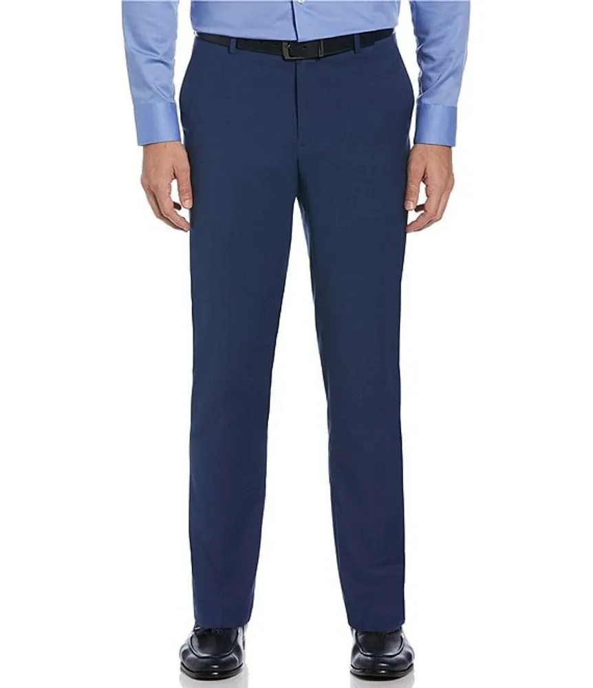 Perry Ellis Suit Separate Slim-Fit Stretch Solid Flat-Front Dress Pants