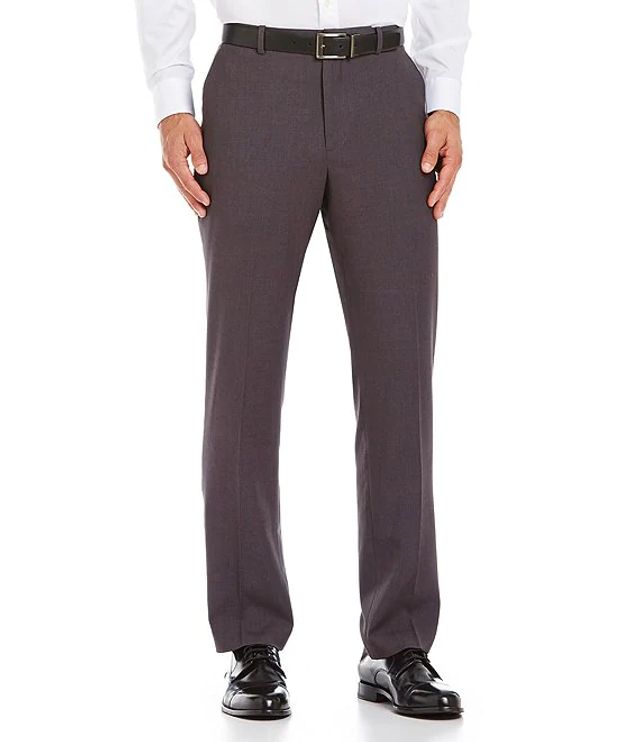 Perry Ellis Suit Separate Slim-Fit Stretch Solid Flat-Front Dress Pants