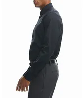Perry Ellis Slim Fit Spread Collar Solid Tech Dress Shirt