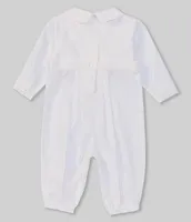 Petit Ami Baby 3-24 Months Christening Pintuck Coverall & Bonnet