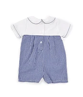 Petit Ami Baby Boys 3-24 Months Short Sleeve Wagon Shortalls