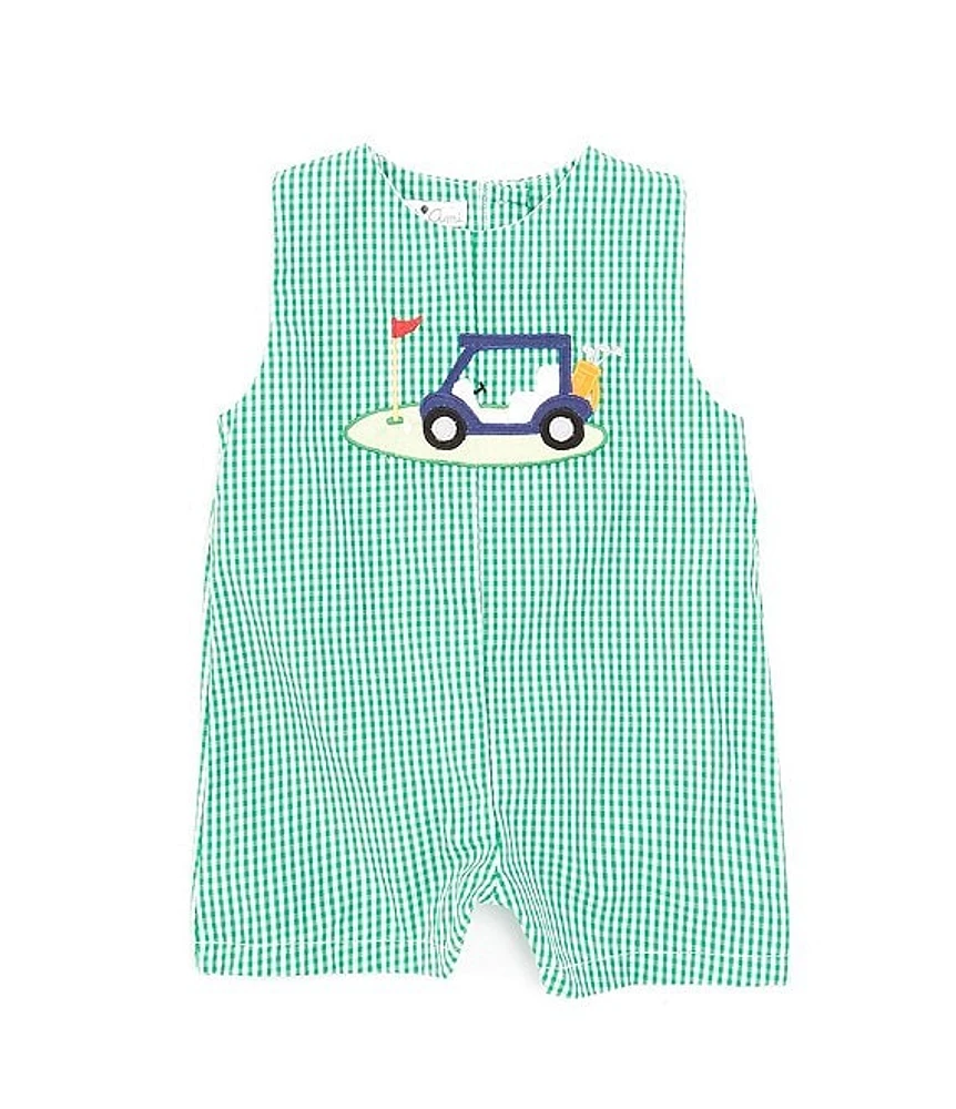 Petit Ami Baby Boys 3-24 Months Sleeveless Checked Golf Cart Shortall