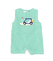 Petit Ami Baby Boys 3-24 Months Sleeveless Checked Golf Cart Shortall