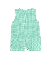 Petit Ami Baby Boys 3-24 Months Sleeveless Checked Golf Cart Shortall