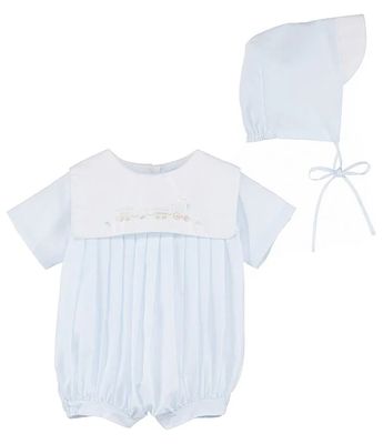 Petit Ami Baby Boys Newborn-3 Months Train Embroidered Jon Shortalls