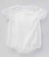 Petit Ami Baby Boys Newborn-9 Months Short-Sleeve Baseball Bodysuit