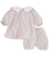 Petit Ami Baby Girls Newborn-24 Months Long Sleeve Dotted A-Line Dress