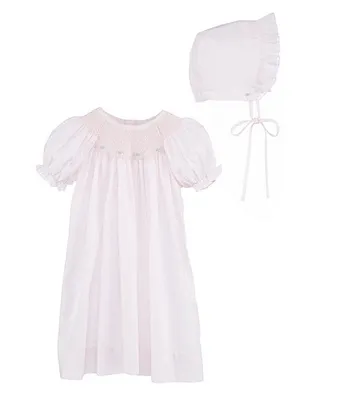 Petit Ami Baby Girls Newborn-9 Months Smocked Gown & Bonnet Set