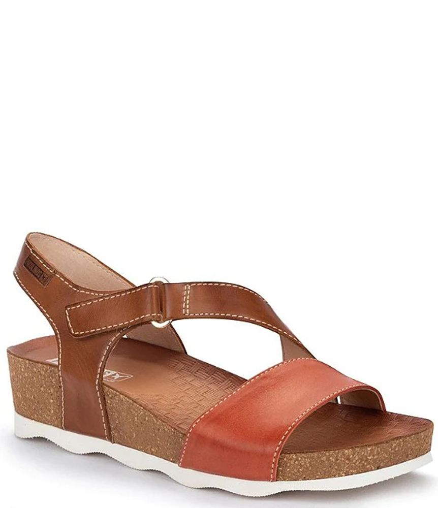 Pikolinos Colorblock Leather Wedge Sandals | Green Tree Mall