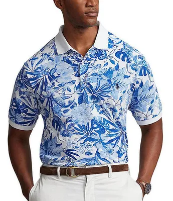 Polo Ralph Lauren Big & Tall Classic Fit Floral-Print Mesh Short Sleeve Shirt