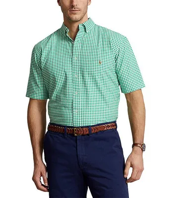 Polo Ralph Lauren Big & Tall Classic-Fit Gingham Short Sleeve Oxford Woven Shirt