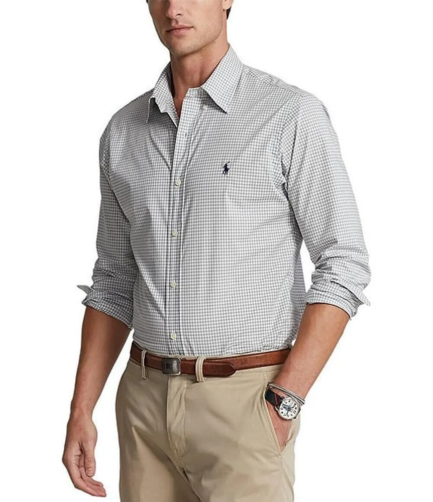 Ralph Lauren Shirt Mens 3XB Khaki Button Down Plaid Classic Fit