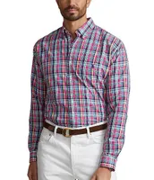 Polo Ralph Lauren Big & Tall Classic-Fit Performance Stretch Plaid Oxford Long Sleeve Woven Shirt