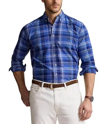 Polo Ralph Lauren Big & Tall Classic Fit Plaid Oxford Long Sleeve Woven Shirt