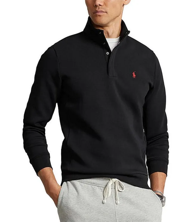 Polo RL Men's Big And Tall Half Zip Mockneck Sweatshirt (3XB,  Navy/Burgundy) 