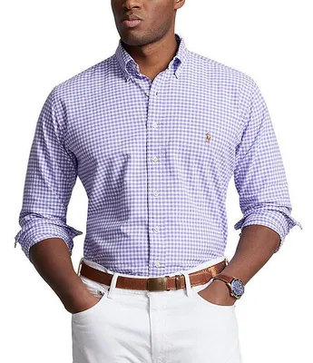 Polo Ralph Lauren Big & Tall Gingham Oxford Long-Sleeve Woven Shirt