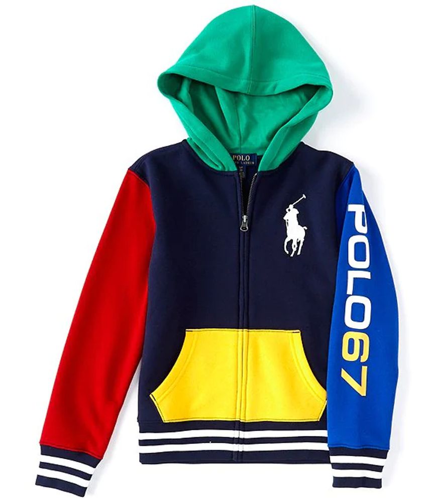 Polo Ralph Lauren Big Boys 8-20 Colorblock Fleece Hoodie | Brazos Mall