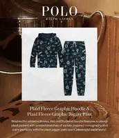 Polo Ralph Lauren Big Boys 8-20 Long Sleeve Plaid Graphic Fleece Hoodie