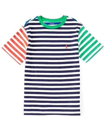 Polo Ralph Lauren Big Boys 8-20 Short Sleeve Color Block Striped Jersey T-Shirt