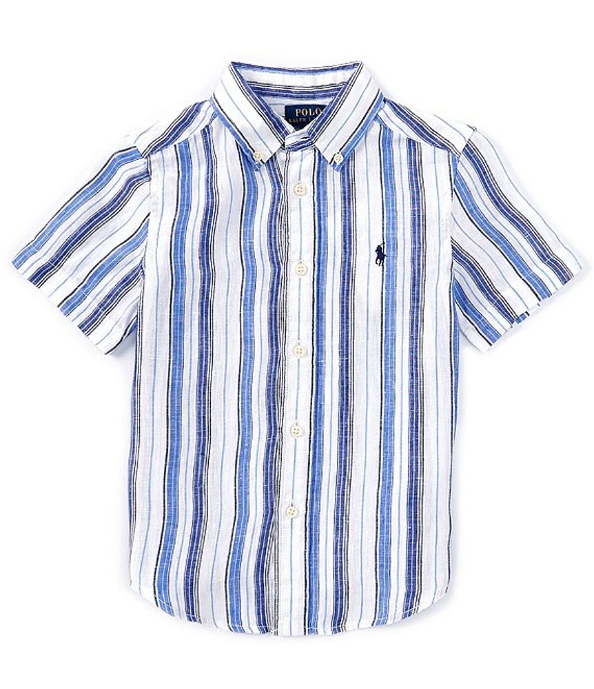 Polo Ralph Lauren Big Boys 8-20 Short Sleeve Striped Linen Shirt