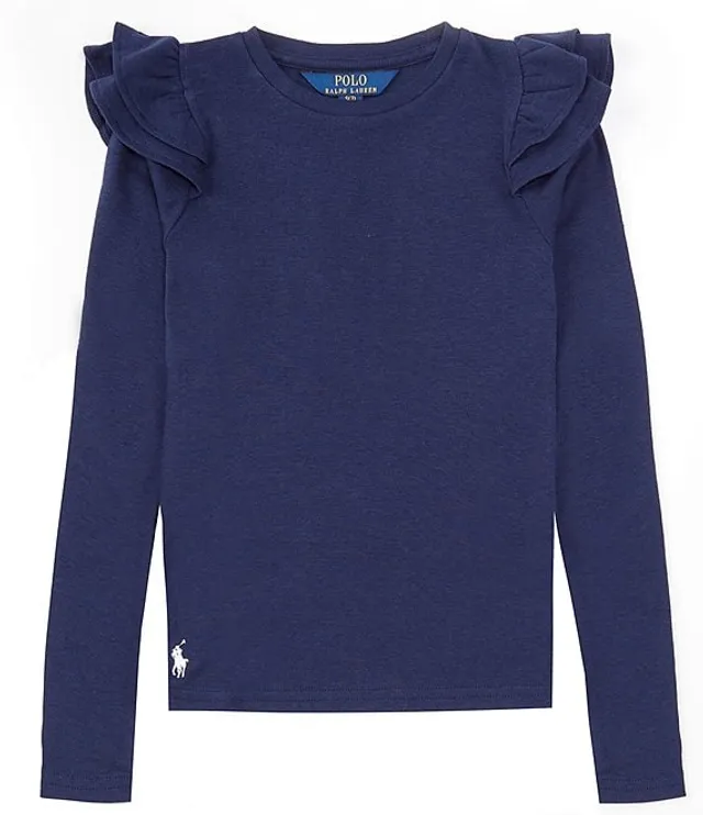 Polo Ralph Lauren Big Girls 7-16 Long-Sleeve Ruffled Terry Sweatshirt