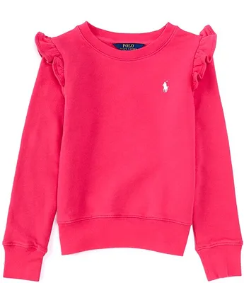 Polo Ralph Lauren Big Girls Ruffled Bunny Terry Sweatshirt