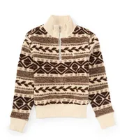 Polo Ralph Lauren Big Girls 7-16 Long Sleeve Fair Isle Fleece Quarter-Zip Pullover