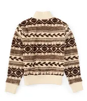 Polo Ralph Lauren Big Girls 7-16 Long Sleeve Fair Isle Fleece Quarter-Zip Pullover