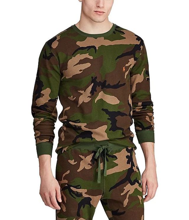 Polo Ralph Lauren Camo Crew Neck Waffle Knit Top | Alexandria Mall