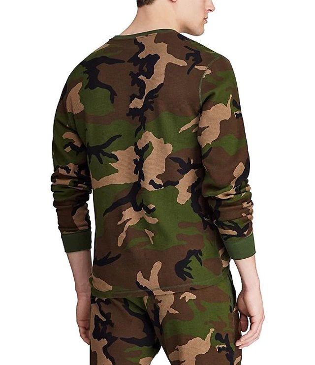 Polo Ralph Lauren Camo Long-Sleeve Waffle Knit Crewneck T-Shirt |  Alexandria Mall