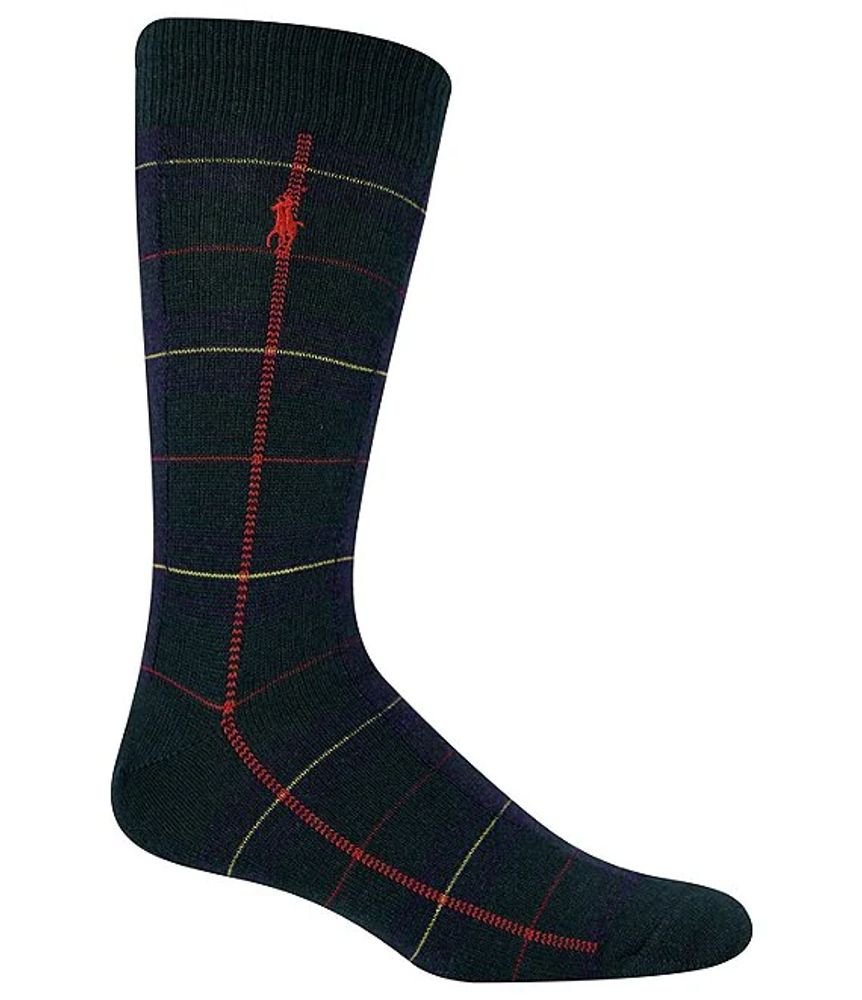 Polo Ralph Lauren Cashmere Blend Oversized Blackwatch Boot Socks |  Alexandria Mall