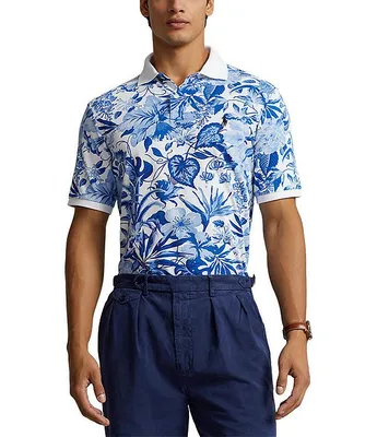 Polo Ralph Lauren Classic Fit Floral-Print Mesh Short Sleeve Shirt
