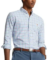 Polo Ralph Lauren Classic-Fit Multi-Color Plaid Oxford Long-Sleeve Woven Shirt