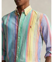 Polo Ralph Lauren Classic Fit Multicolor Stripe Oxford Long Sleeve Woven Shirt