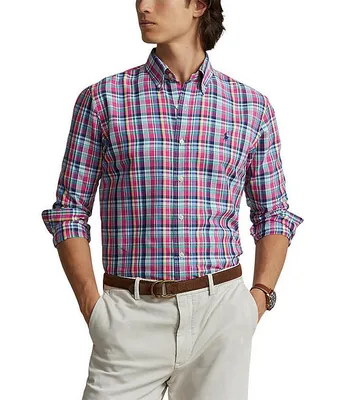 Polo Ralph Lauren Classic-Fit Performance Stretch Plaid Oxford Long Sleeve Woven Shirt