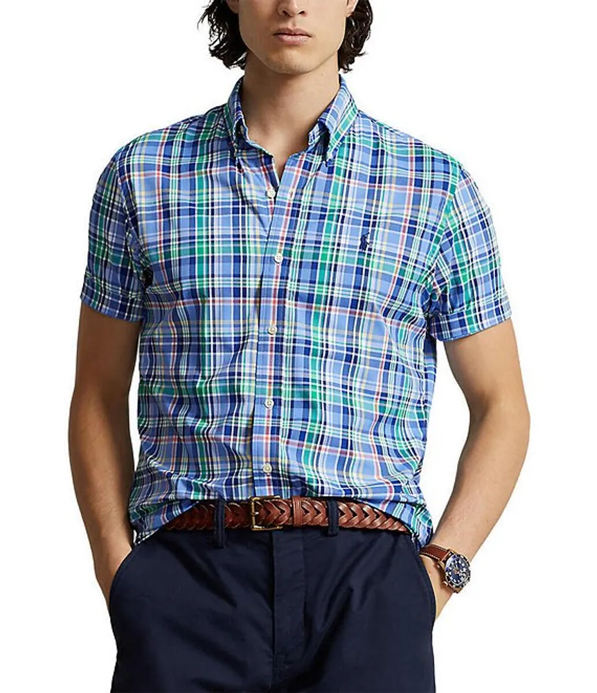 Polo Ralph Lauren Classic Fit Plaid Performance Stretch Short Sleeve Twill Woven Shirt