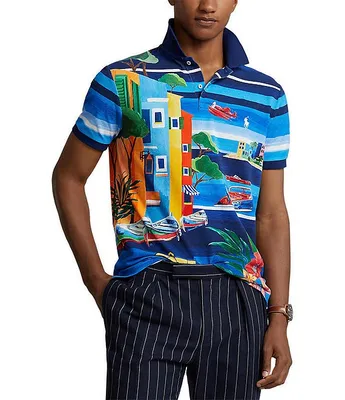 Polo Ralph Lauren Classic Fit Printed Mesh Short Sleeve Shirt