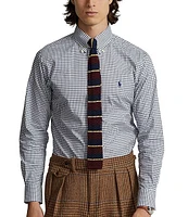 Polo Ralph Lauren Classic Fit Stretch Button-Down Collar Checked Poplin Dress Shirt