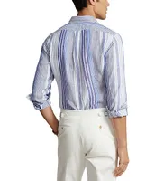 Polo Ralph Lauren Classic Fit Striped Linen Long Sleeve Woven Shirt