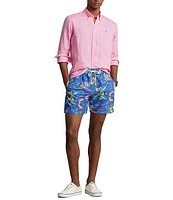 Polo Ralph Lauren Classic Fit Traveler Diamond Floral 5.75#double; Inseam Swim Trunks