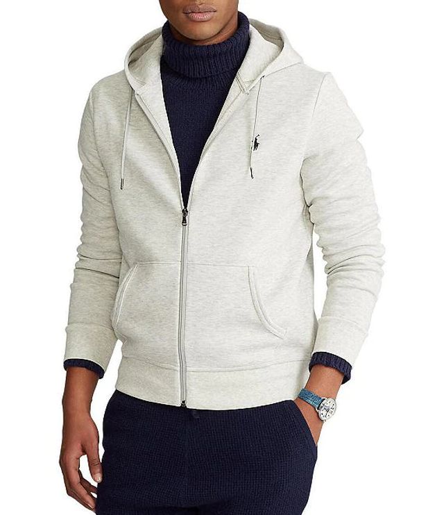 Polo Ralph Lauren Double-Knit Heathered Full-Zip Hoodie Jacket