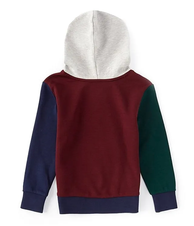  Boys Blue Speckle 2-Tone Color-Block Hooded T-Shirt Hoodie Shirt  S (6-7): Clothing, Shoes & Jewelry